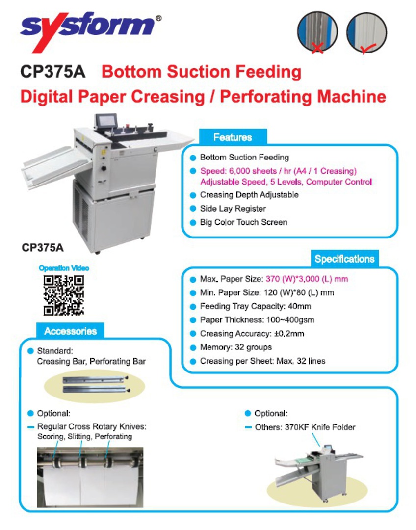 CP375A Creasing & Perforating Bottom Suction image 0